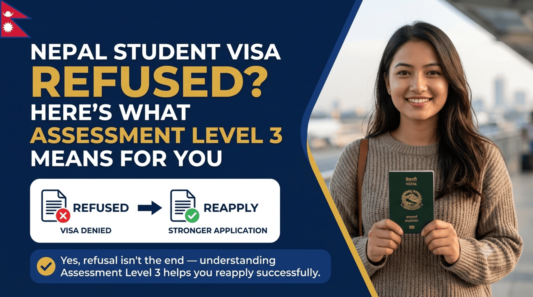  Nepal student visa refused - Assessment Level 3 explained